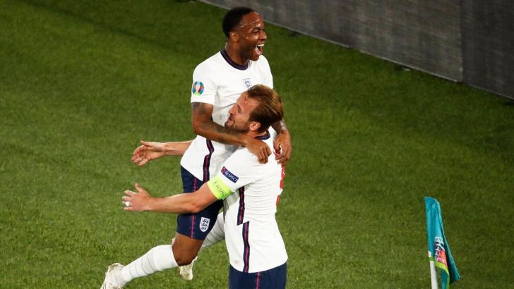 England's Raheem Sterling and Harry Kane